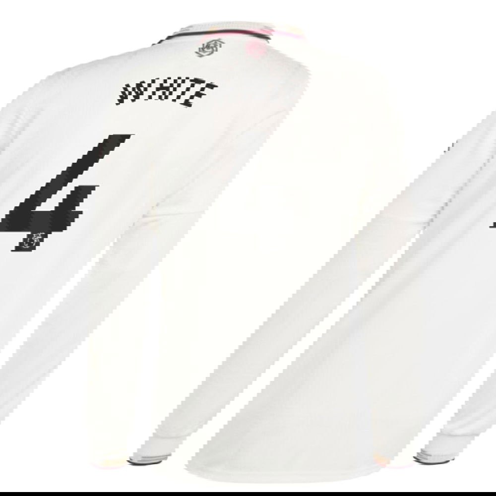 Fotbalové Dresy Arsenal Dlouhý Rukáv WHITE #4 Alternativní Dres 2025-2026