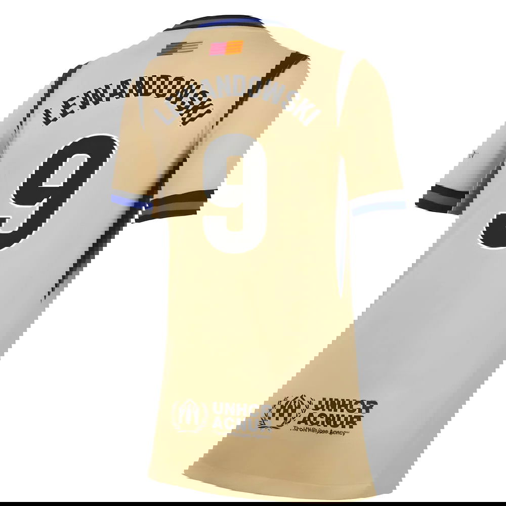 Fotbalové Dresy FC Barcelona Dámské LEWANDOWSKI #9 Venkovní Dres 2025-2026