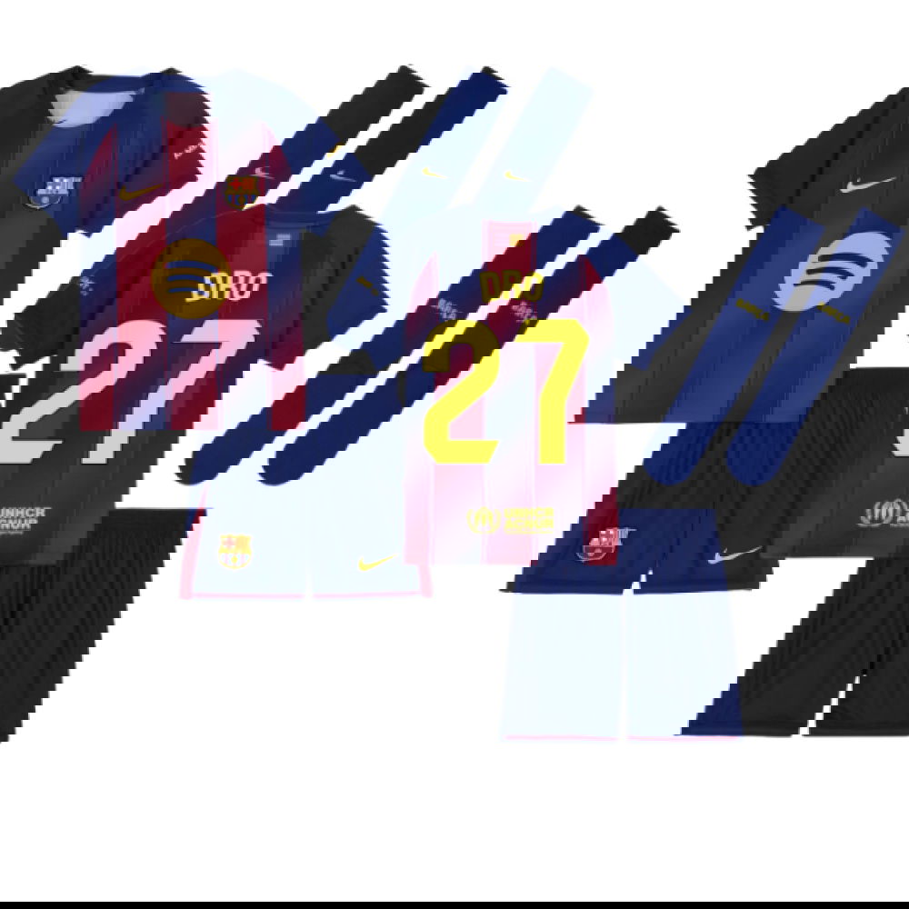 Fotbalové Dresy FC Barcelona Dětské DRO #27 Domácí Dres 2025-2026