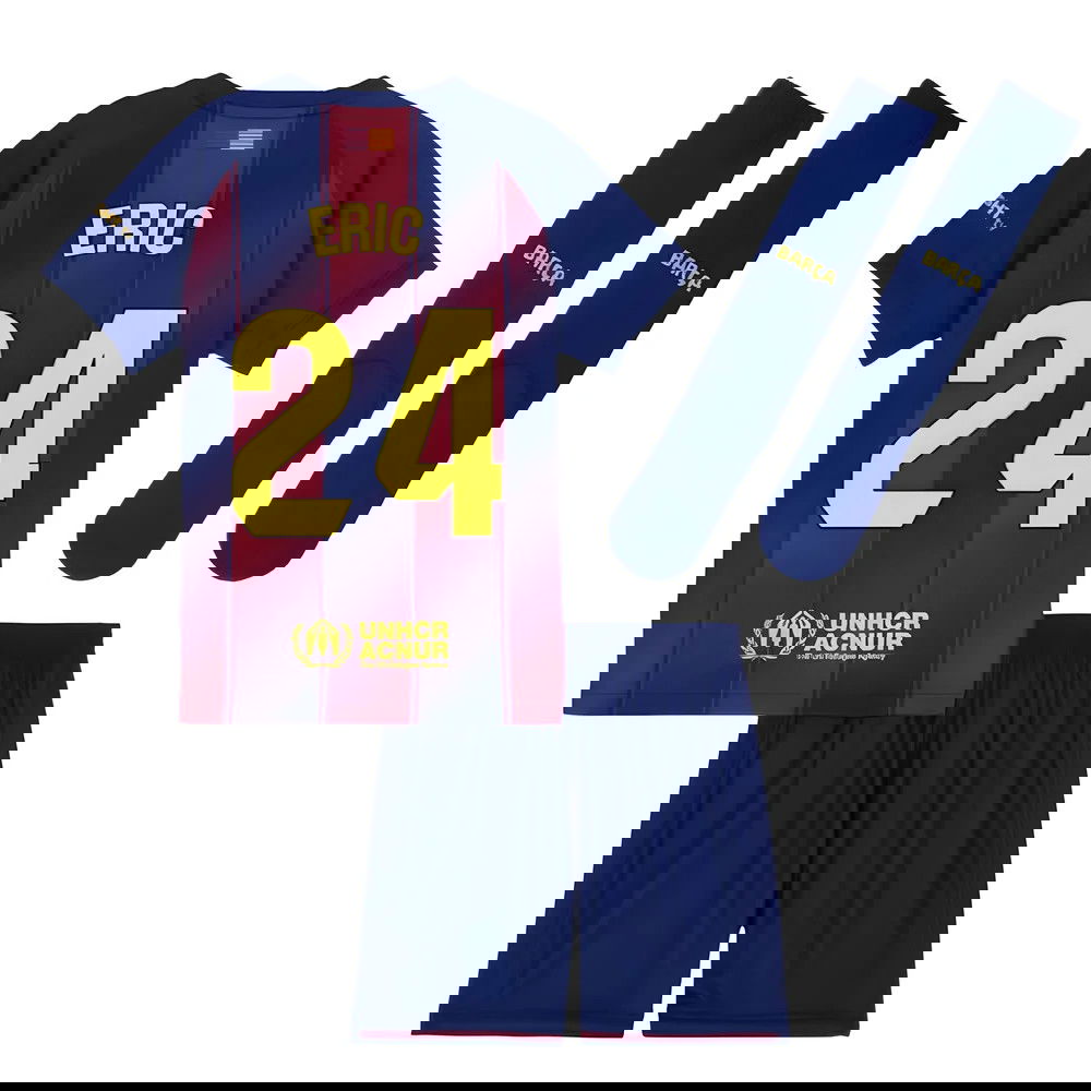 Fotbalové Dresy FC Barcelona Dětské ERIC #24 Domácí Dres 2025-2026
