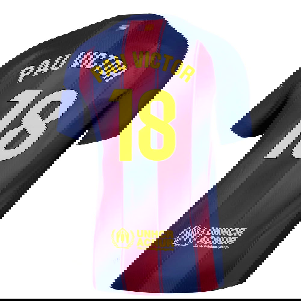 Fotbalové Dresy FC Barcelona PAU VICTOR #18 Domácí Dres 2025-2026