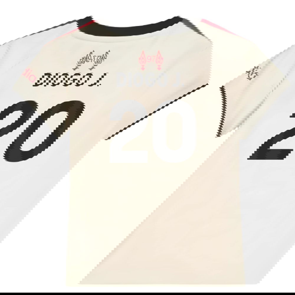 Fotbalové Dresy Liverpool Dětské DIOGO J #20 Venkovní Dres 2025-2026
