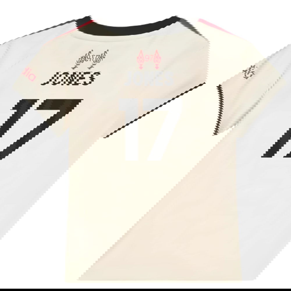 Fotbalové Dresy Liverpool Dětské JONES #17 Venkovní Dres 2025-2026