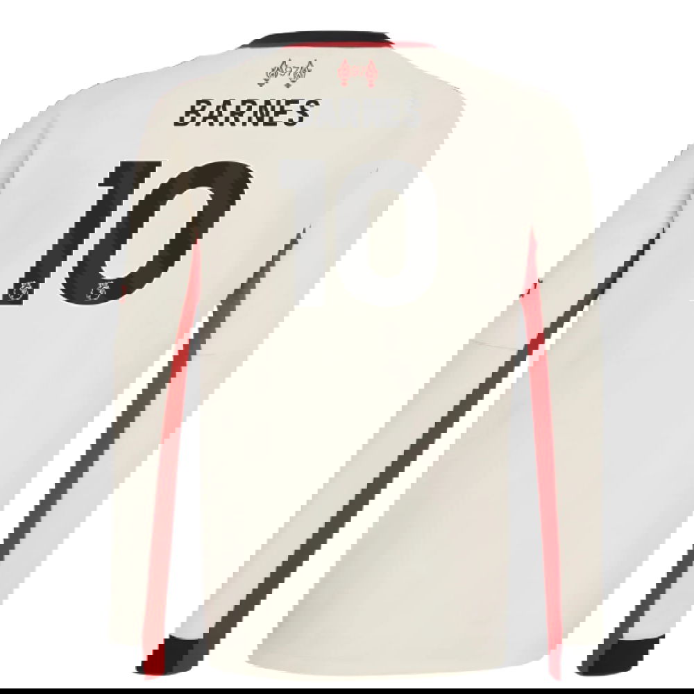 Fotbalové Dresy Liverpool Dlouhý Rukáv BARNES #10 Venkovní Dres 2025-2026