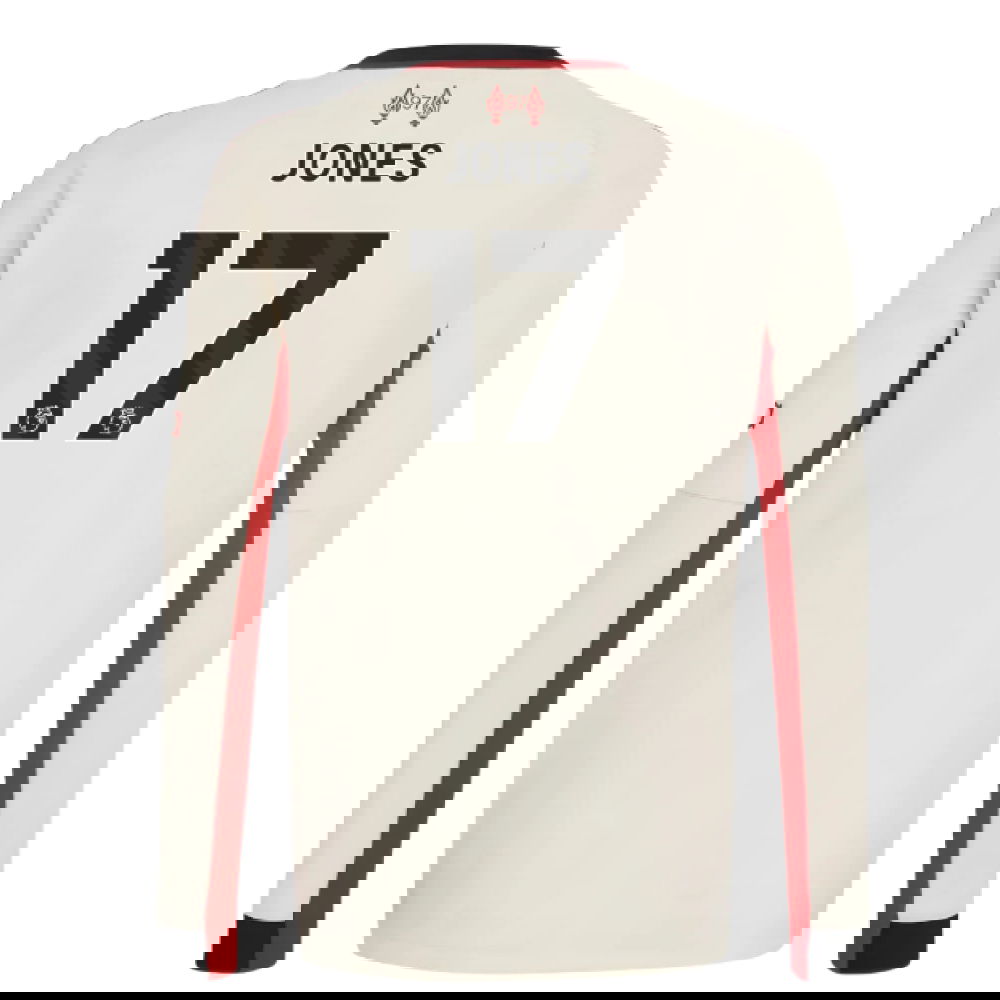 Fotbalové Dresy Liverpool Dlouhý Rukáv JONES #17 Venkovní Dres 2025-2026