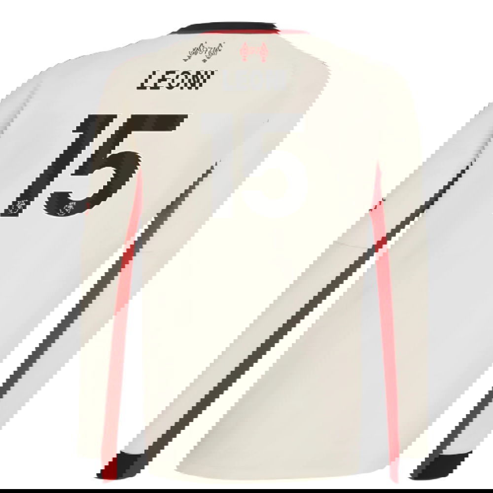 Fotbalové Dresy Liverpool Dlouhý Rukáv LEONI #15 Venkovní Dres 2025-2026