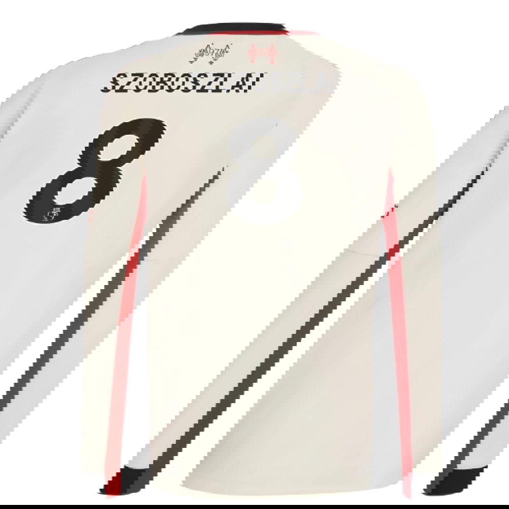 Fotbalové Dresy Liverpool Dlouhý Rukáv SZOBOSZLAI #8 Venkovní Dres 2025-2026