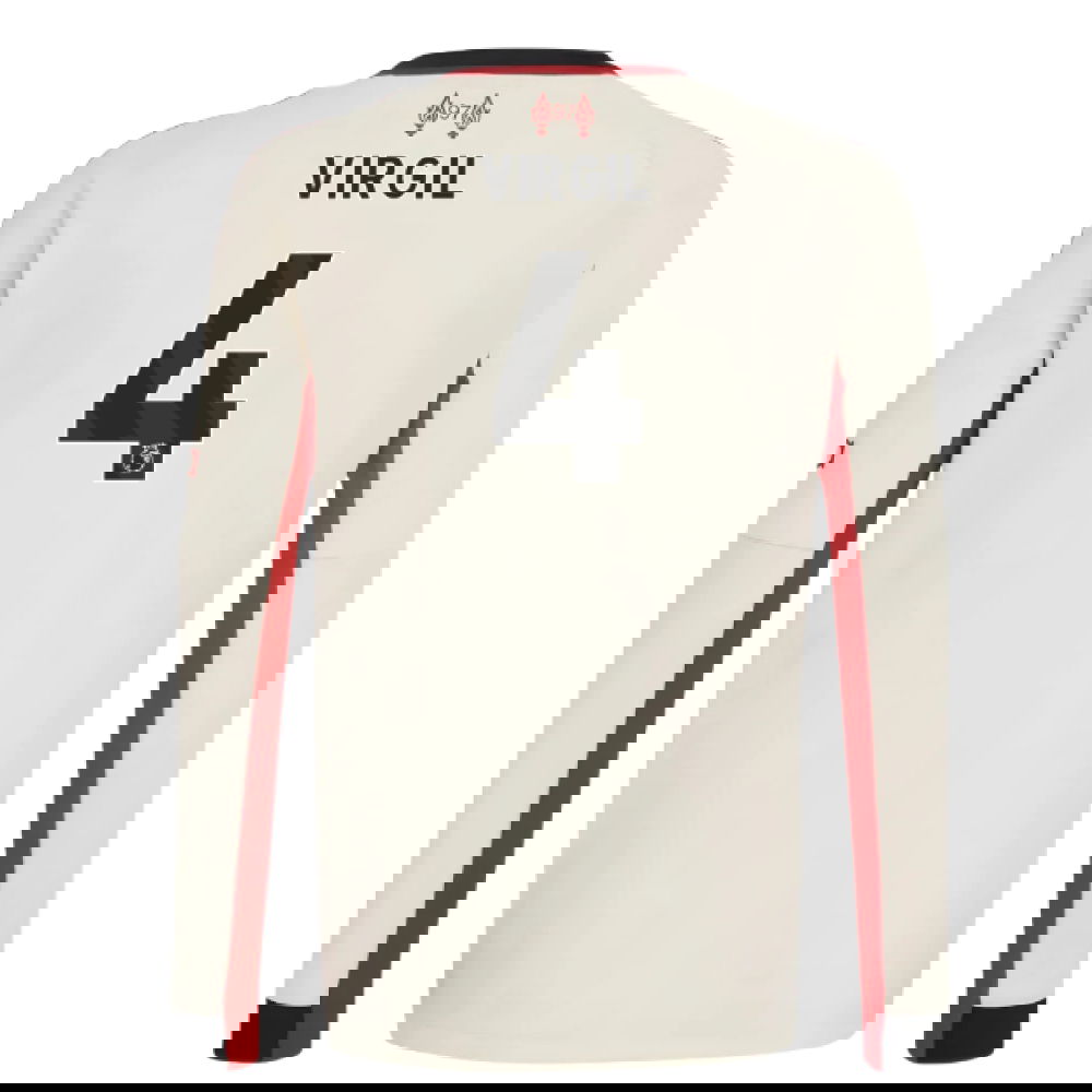 Fotbalové Dresy Liverpool Dlouhý Rukáv VIRGIL #4 Venkovní Dres 2025-2026