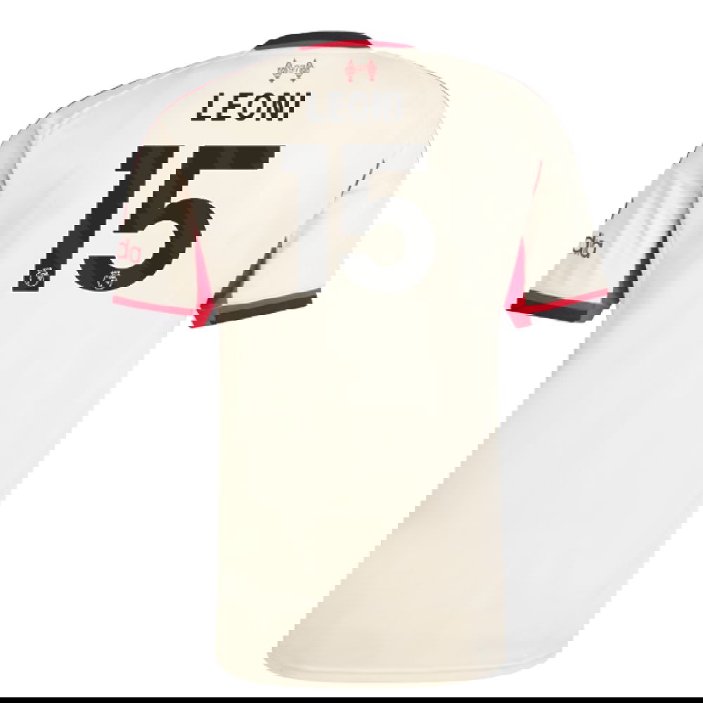 Fotbalové Dresy Liverpool LEONI #15 Venkovní Dres 2025-2026