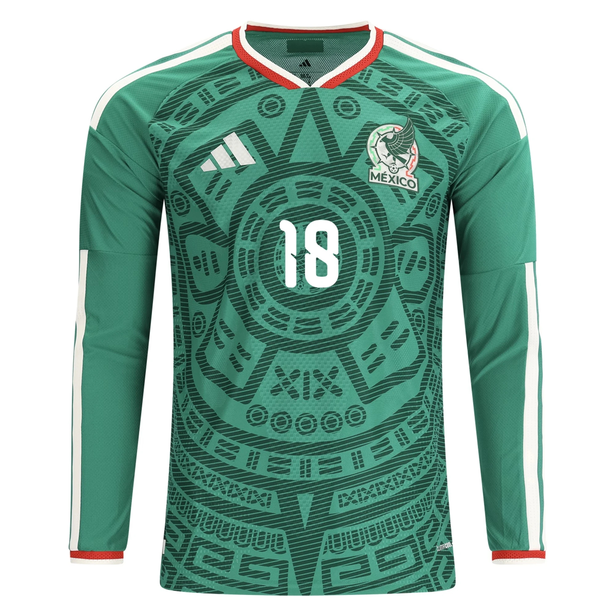 vlastní návrh Fotbalové Dresy Mexiko Dlouhý Rukáv ERICK SANCHEZ #18 Domácí Dres Mistrovství světa 2026 shop