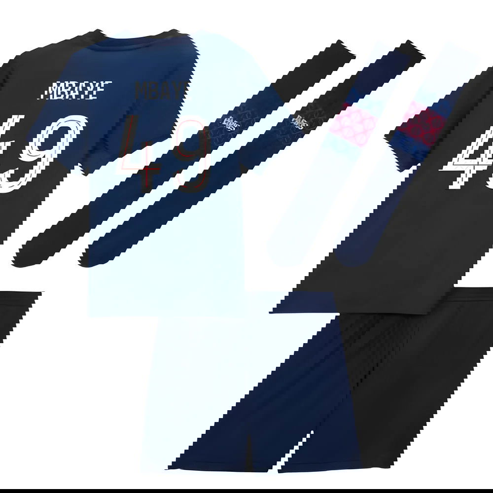 Fotbalové Dresy Paris Saint Germain PSG Dětské MBAYE #49 Domácí Dres 2025-2026