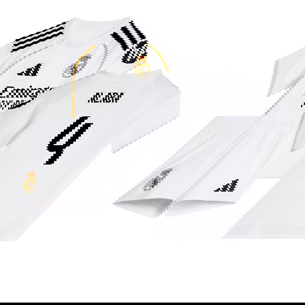 Fotbalové Dresy FC Real Madrid Dětské ALABA #4 Domácí Dres 2025-2026