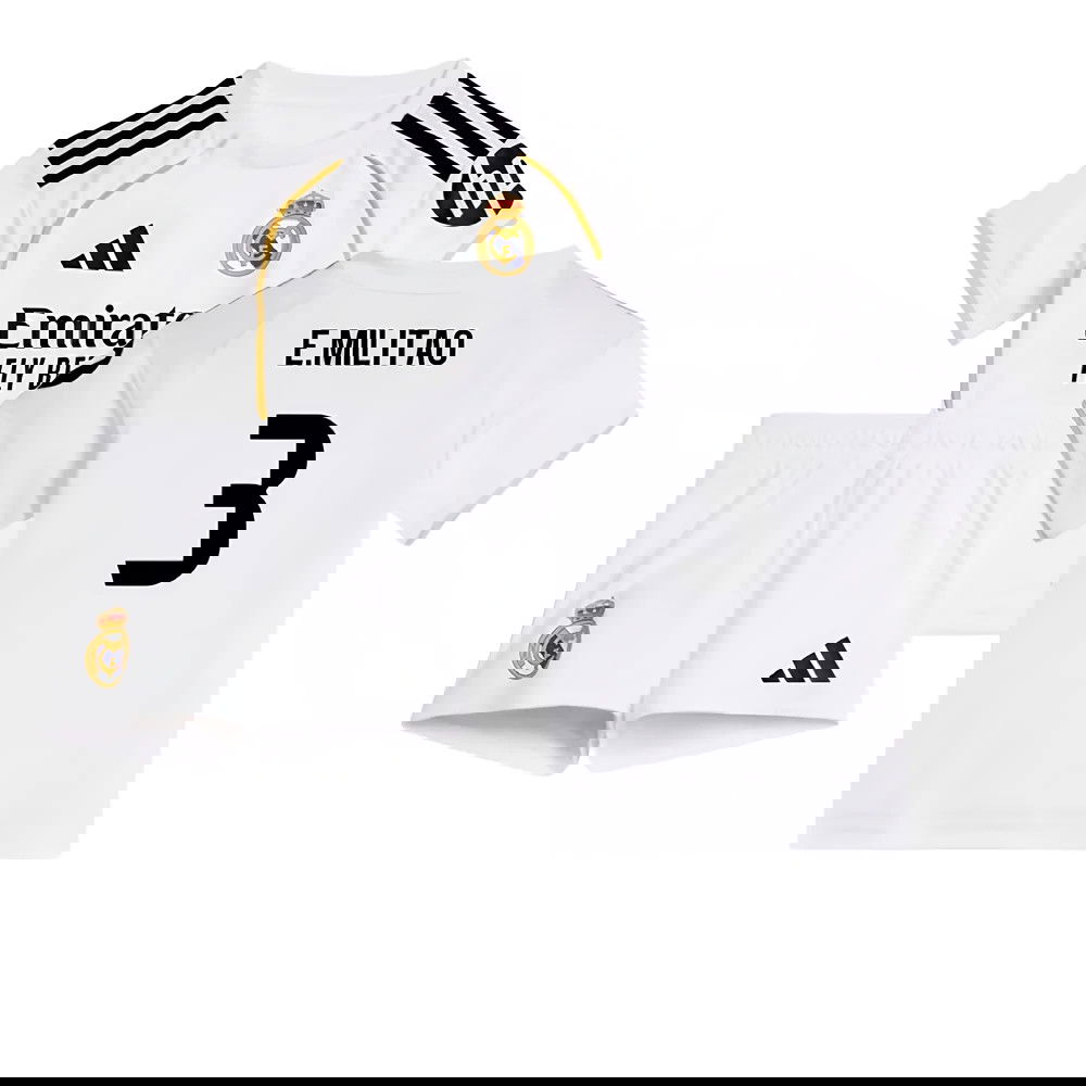 Fotbalové Dresy FC Real Madrid Dětské EMILITAO #3 Domácí Dres 2025-2026