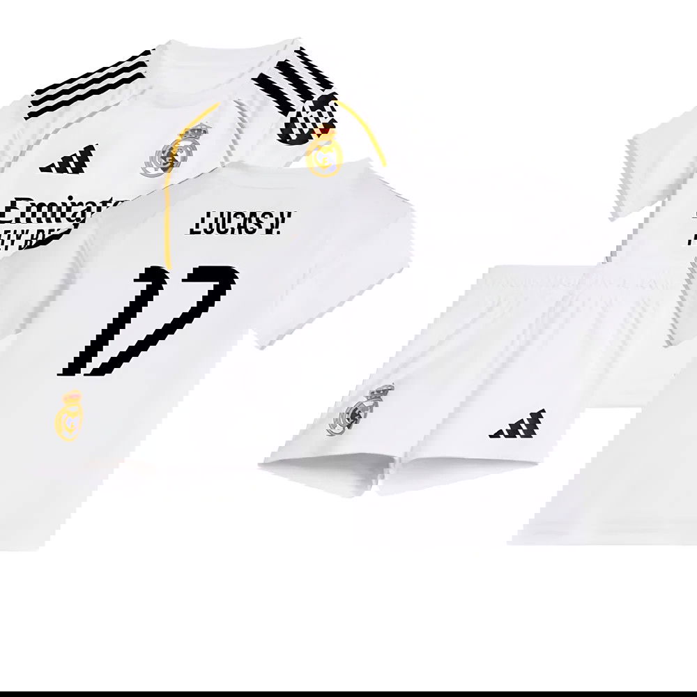 Fotbalové Dresy FC Real Madrid Dětské LUCAS V #17 Domácí Dres 2025-2026