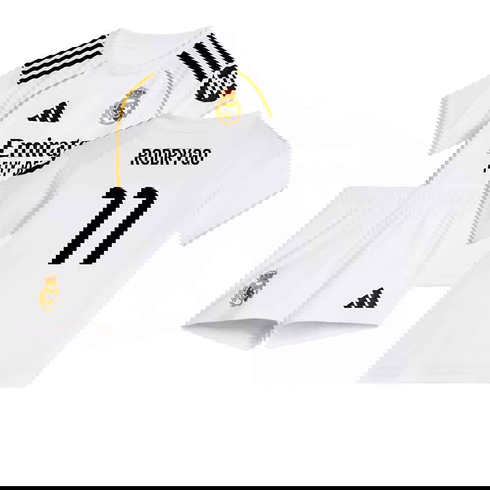 Fotbalové Dresy FC Real Madrid Dětské RODRYGO #11 Domácí Dres 2025-2026