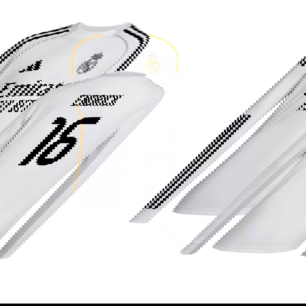 Fotbalové Dresy FC Real Madrid Dlouhý Rukáv ENDRICK #16 Domácí Dres 2025-2026