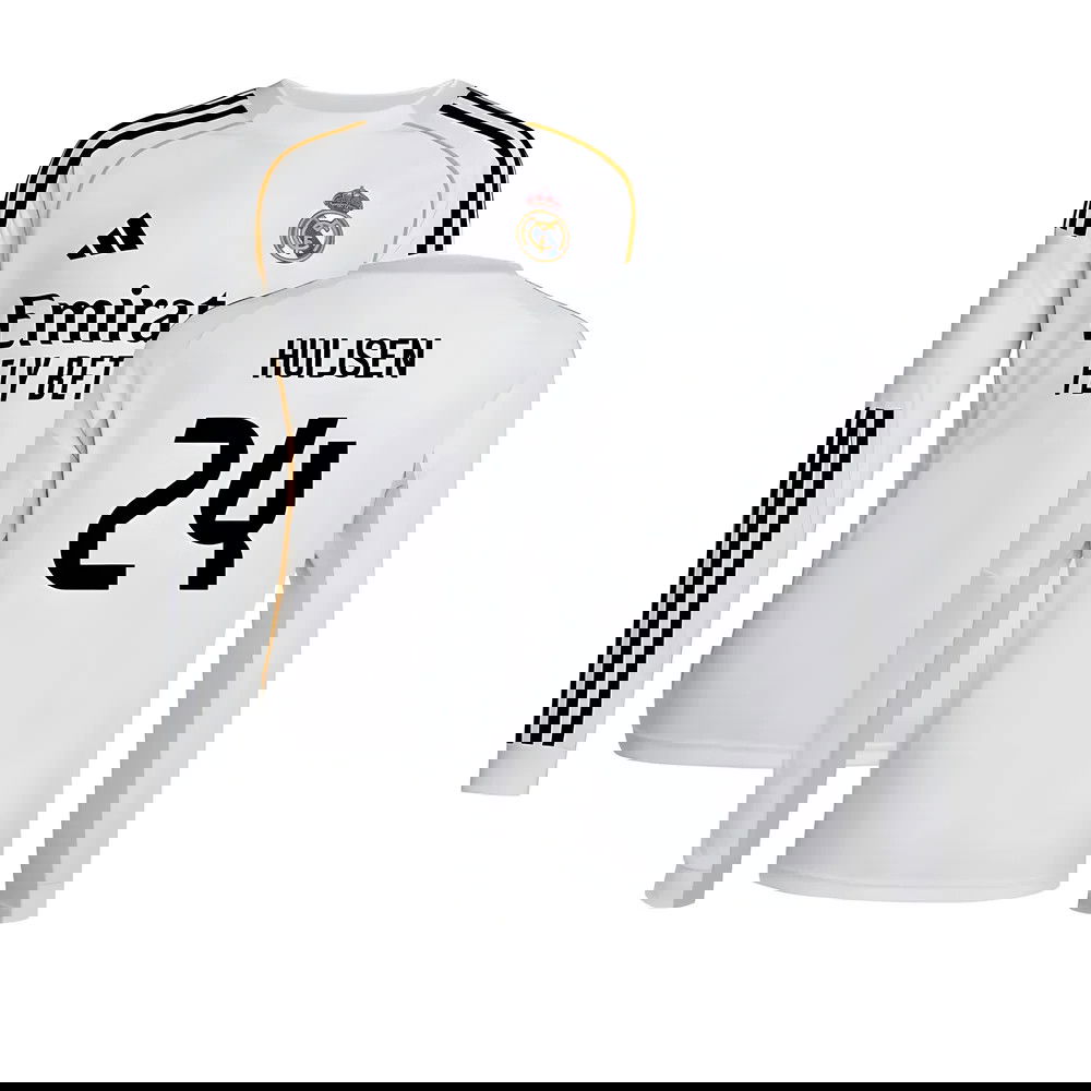 Fotbalové Dresy FC Real Madrid Dlouhý Rukáv HUIJSEN #24 Domácí Dres 2025-2026