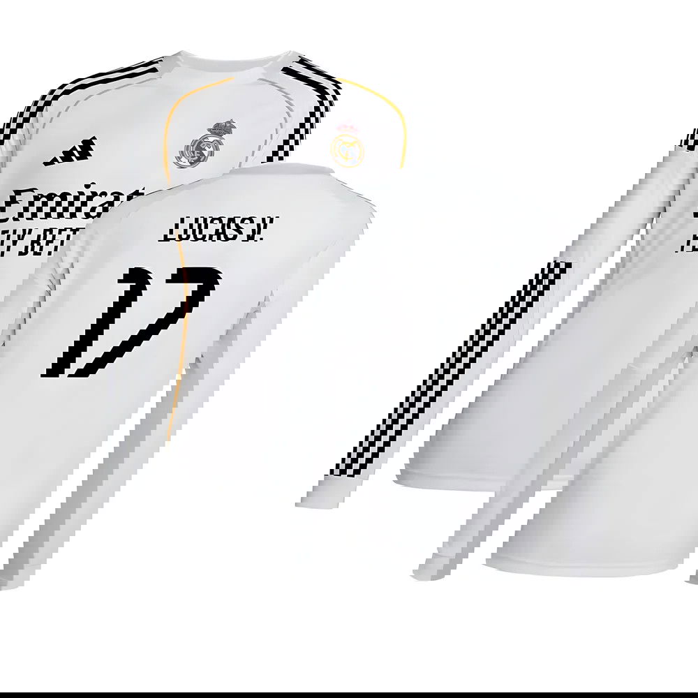 Fotbalové Dresy FC Real Madrid Dlouhý Rukáv LUCAS V #17 Domácí Dres 2025-2026