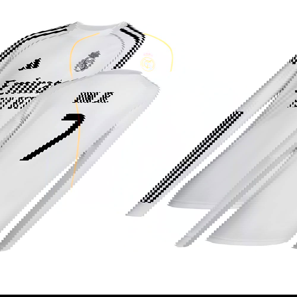 Fotbalové Dresy FC Real Madrid Dlouhý Rukáv VINI JR #7 Domácí Dres 2025-2026