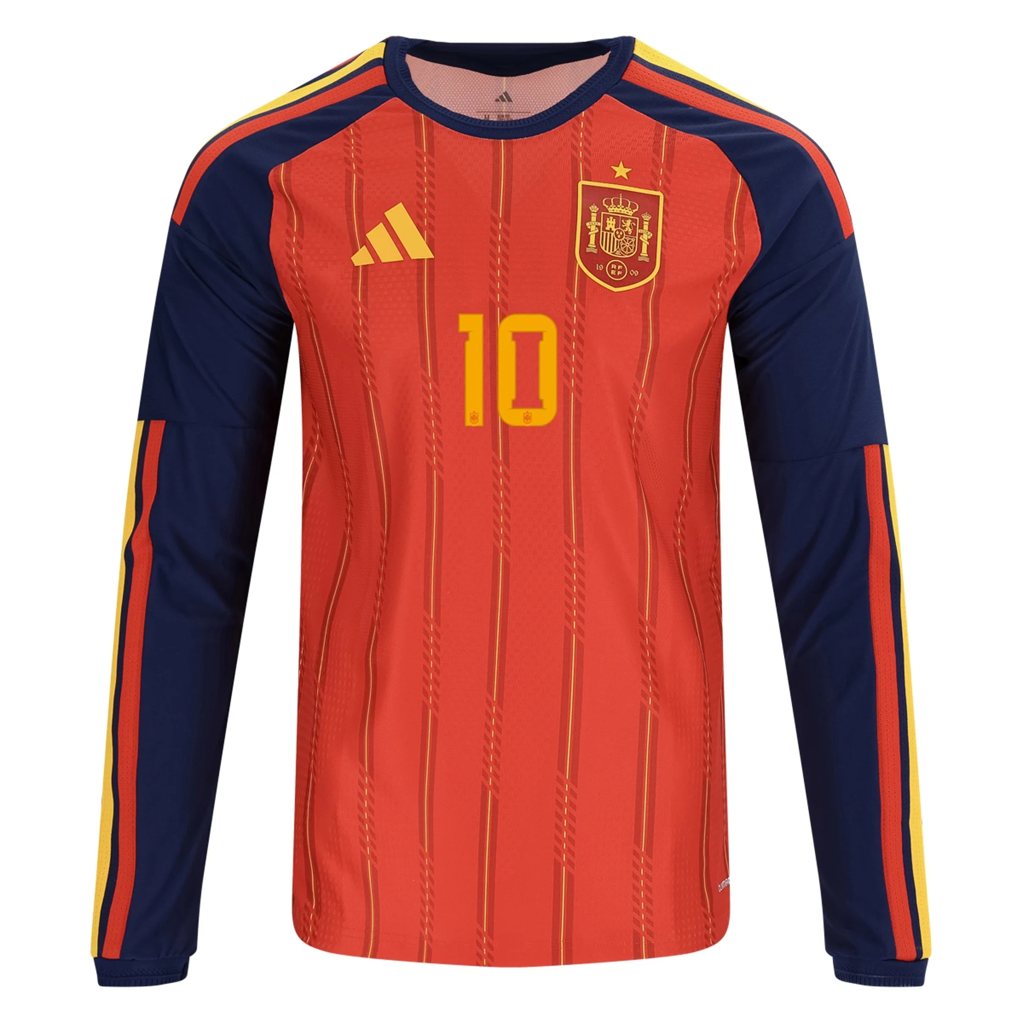 profi Fotbalové Dresy Španělsko Dlouhý Rukáv DANI OLMO #10 Domácí Dres Mistrovství světa 2026 chrániče